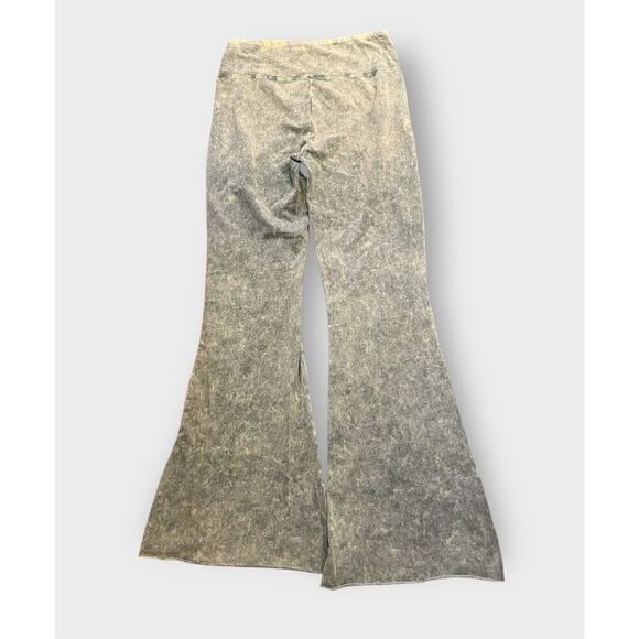 Bkindcity Women’s XL Acid Wash Green High Waist Raw Edge Flare Hem Pants - Picture 6 of 6